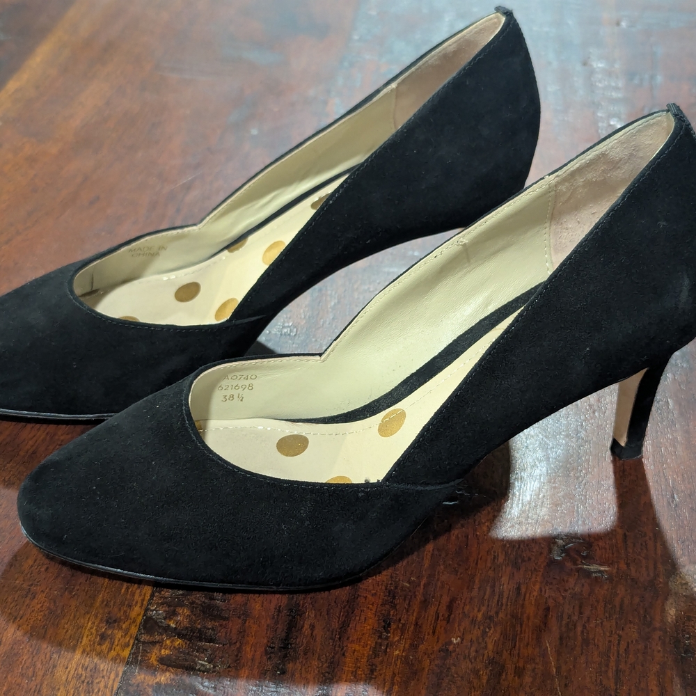 Boden Black Suede High Heeled Pumps
